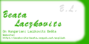 beata laczkovits business card