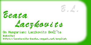 beata laczkovits business card